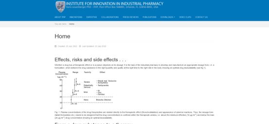 Webdesign-Referenz: Institute For Innovation in Industrial Pharmacy (IFIIP)