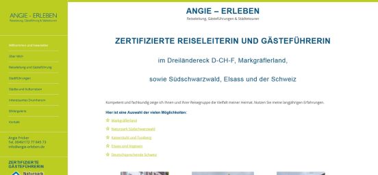 Webdesign-Referenz: Angie erleben