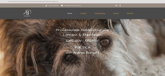 Webdesign-Referenz: Andrea Bungart - Hundefotografie