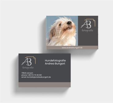 Visitenkarten für Andrea Bungart - Hundefotografie Lörrach