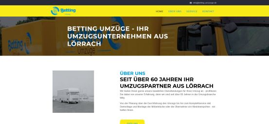 Webdesign-Referenz: Betting Umzüge oHG