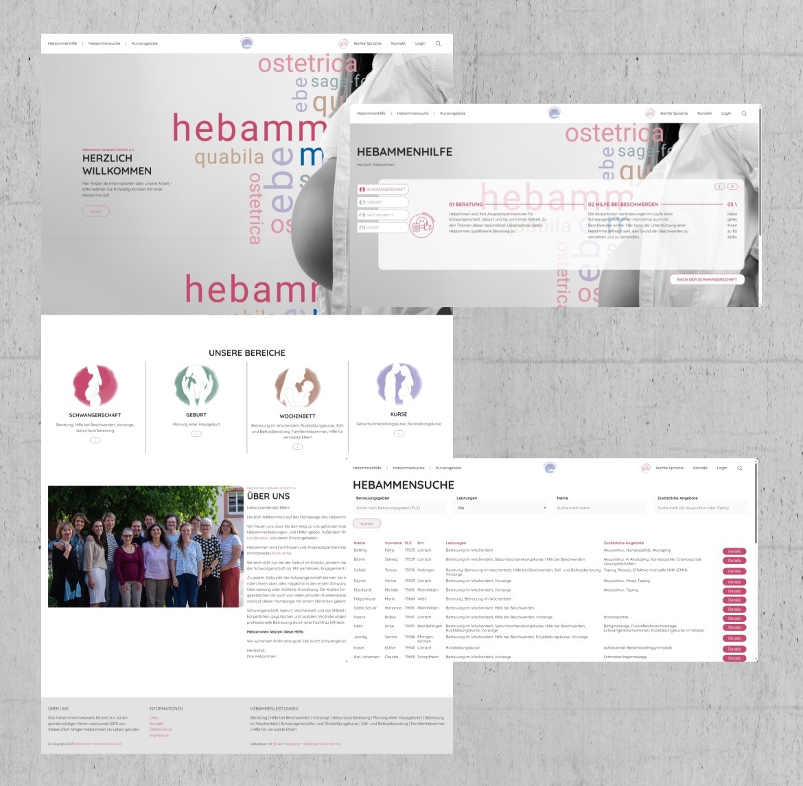 Webdesign-Referenz: hebammen-netzwerk-lörrach e.V. (Redesign August 2025)